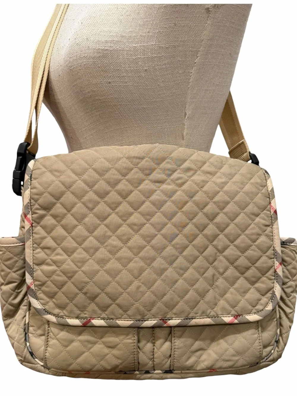 Burberry Quilted Crossbody Bag in Beige